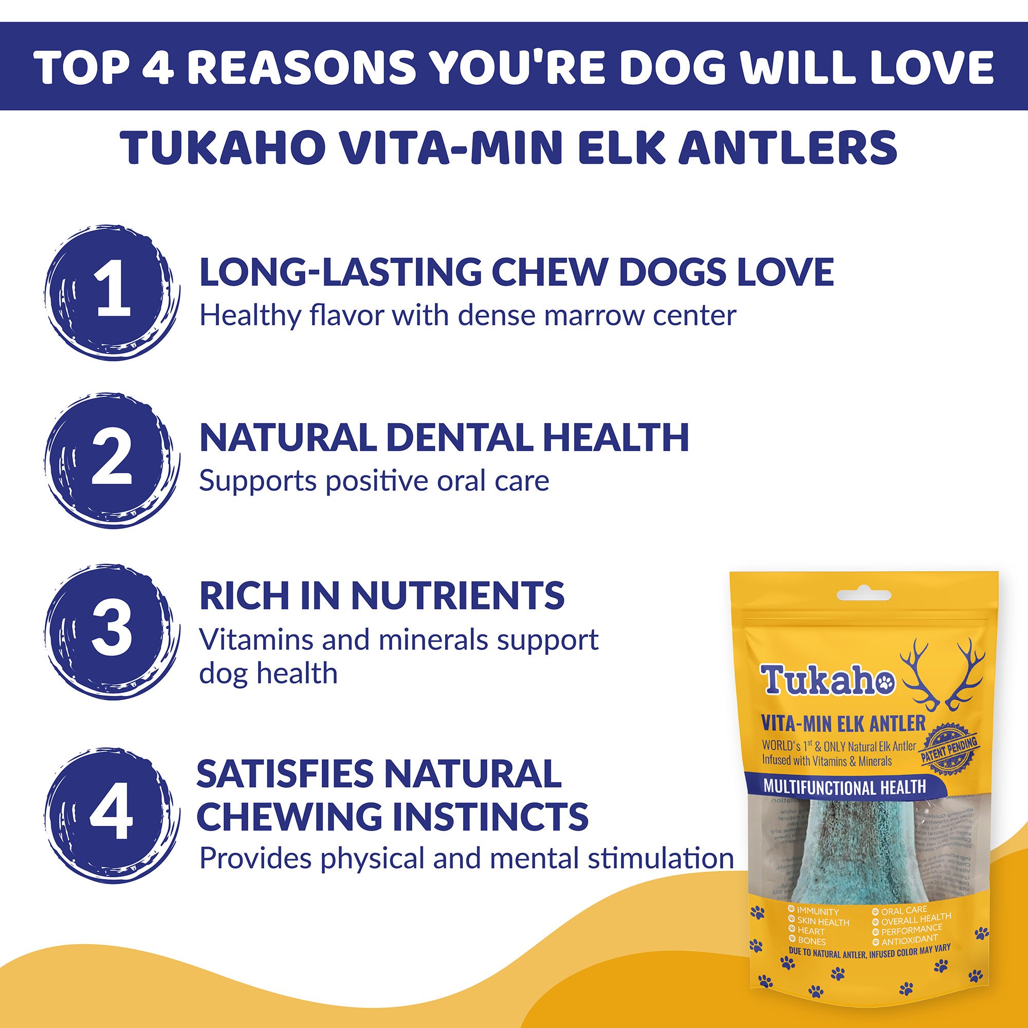 VitaMin Elk Antler - Your Dog Thinks It's a Treat. You'll Know It's So Much More.