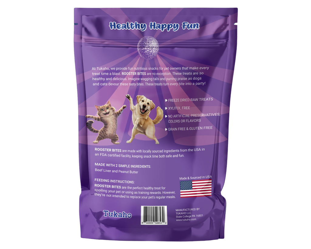 Rooster Bites Peanut Butter & Beef Liver Treats