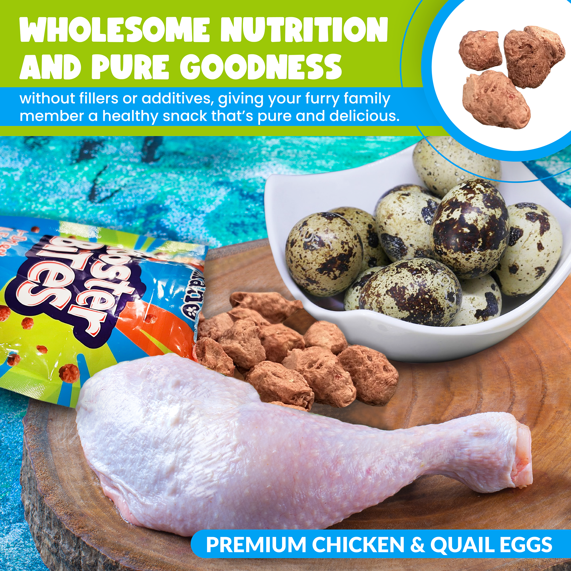 Chicken Quail Egg Rooster Bites - The Treat Even the Pickiest Pets Go Absolutely Nuts For