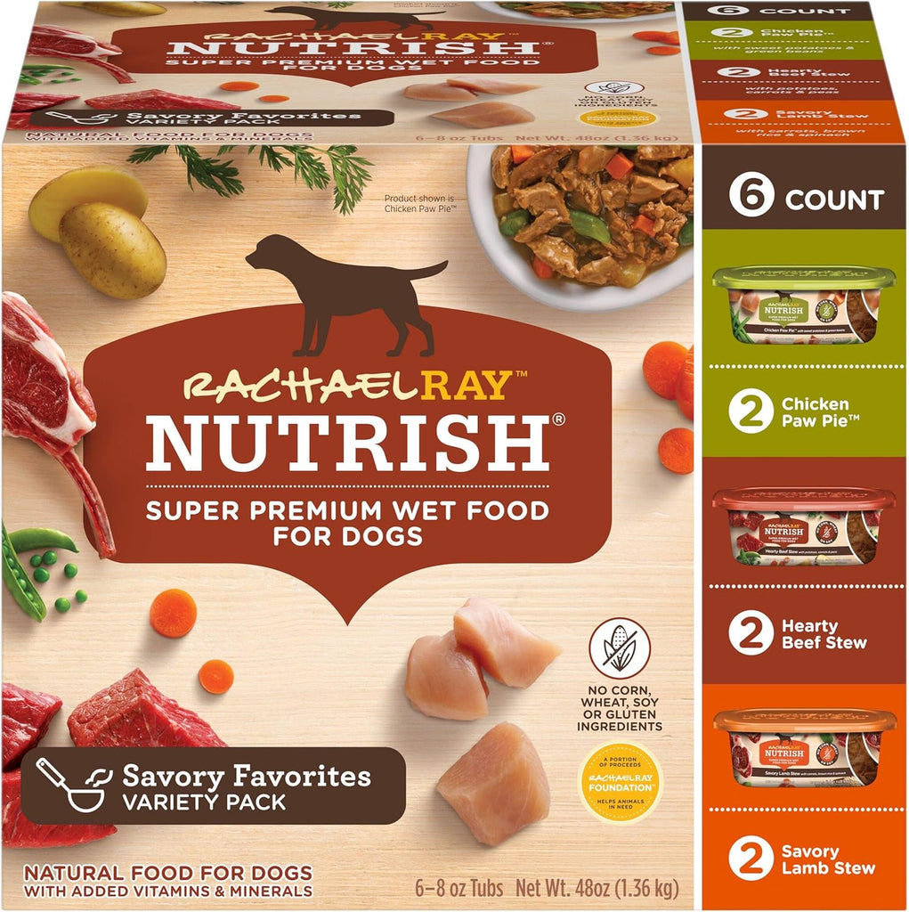 Rachael Ray Nutrish Natural Premium Wet Dog Food, Savory Favorites Variety Pack